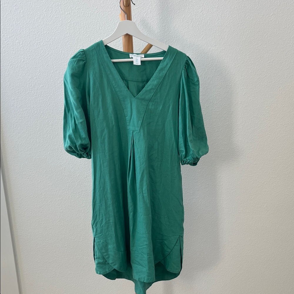 Cynthia Rowley Emerald Green Puff Sleeve Tunic